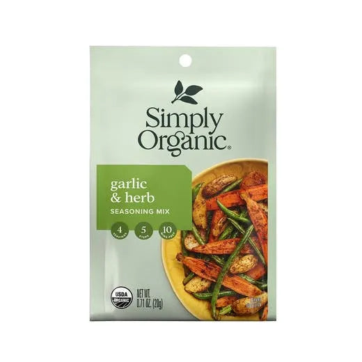 Simply Organic Garlic & Herb Vegetable Seasoning Mix 0.71 oz.