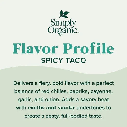 Simply Organic Spicy Taco Seasoning Mix 1.13 oz.